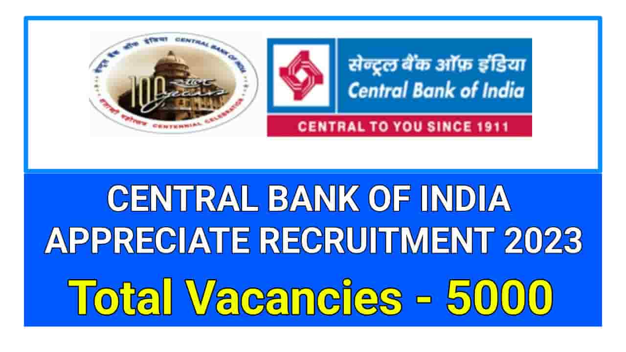 Central Bank of India Appreciate Recruitment 2023