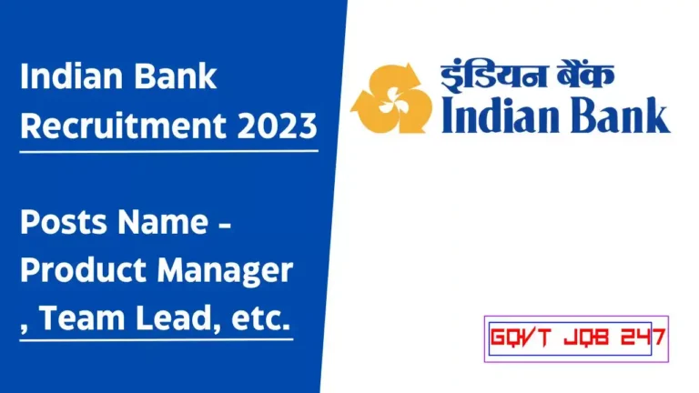 Indian Bank Recruitment 2023